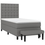 vidaXL Sommier à lattes de lit avec matelas Gris foncé 100x200cm Tissu