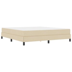 vidaXL Lit à ressorts avec matelas Crème 180 x 200 cm tissu