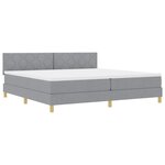 vidaXL Lit à ressorts avec matelas Gris clair 200 x 200 cm tissu