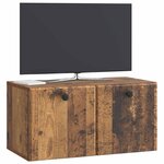 vidaXL Meuble TV mural 59 5 x 31 x 30 cm Bois ancien Bois d'ingénierie