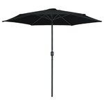 vidaXL Parasol de jardin et mât en aluminium 270x246 cm Noir