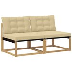 vidaXL Sofa de milieu extérieur Bois d'Acacia Massif Blanc