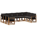 vidaXL Ensemble de canapés d'extérieur 9 pc Naturel et noir