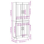 vidaXL Buffet haut Sonoma gris 69 5x34x180 cm Bois d'ingénierie