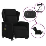 vidaXL Fauteuil inclinable de massage électrique Noir Tissu
