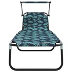 vidaXL Chauffe-soleils pliants 2 Pièces avec impression de feuilles 600D Tissu Oxford