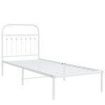vidaXL Cadre de lit métal sans matelas avec tête de lit blanc 75x190cm