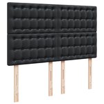 vidaXL Sommier à lattes de lit avec matelas Noir 140x190 cm Similicuir