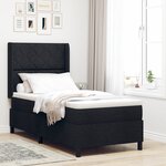 Lit à ressorts vidaXL avec matelas et LED noir 100x200 cm en tissu