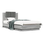 vidaXL Cadre de lit tête de lit sonoma gris 90x190 cm bois ingénierie