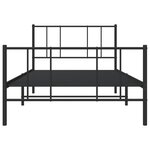 vidaXL Cadre de lit métal avec tête de lit/pied de lit noir 100x190 cm