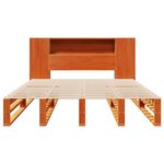 vidaXL Lit bibliothèque sans matelas cire marron 120x200cm bois massif