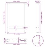 vidaXL Pieds de table à manger Noir 2 pièces 60 x (72-73) cm Acier