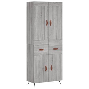 vidaXL Buffet haut Sonoma gris 69 5x34x180 cm Bois d'ingénierie