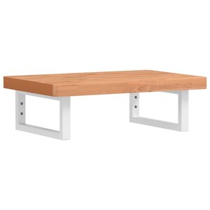 vidaXL Étagère de vasque murale acier et bois massif de hêtre