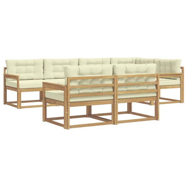 vidaXL Ensemble de canapés d'extérieur 6 pc Blanc et crème Polyester