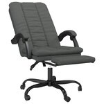 Chaise fauteuil siège pivotante de inclinable de bureau informatique étude foncé tissu gris 02_0024241