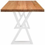 vidaXL Table à manger marron clair bois de chêne massif rectangulaire