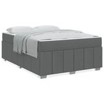 vidaXL Cadre de lit avec matelas Gris foncé 160 x 200 cm tissu
