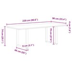 vidaXL Table à manger marron clair bois de chêne massif rectangulaire