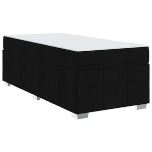 vidaXL Cadre de lit avec matelas Noir 90 x 190 cm tissu