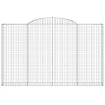 vidaXL Paniers à gabions arqués 5 Pièces 300x30x180/200 cm fer galvanisé