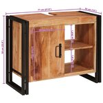 vidaXL Meuble sous-vasque de salle de bain Bois d'acacia massif  fer