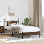 vidaXL Cadre de lit sans matelas chêne marron 80x200cm bois ingénierie