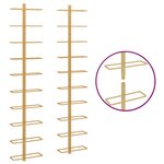 vidaXL Casier à vin mural pour 10 bouteilles 2 Pièces Doré Métal