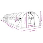 vidaXL Serre avec cadre en acier blanc 36 m² 12x3x2 m