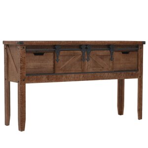 vidaXL Table console Bois massif de sapin 131 x 35 5  x 75 cm Marron