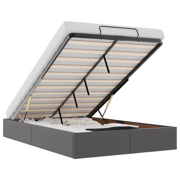 VidaXL Cadre de lit ottoman sans matelas gris 120x190 cm similicuir