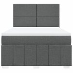 vidaXL Sommier à lattes de lit avec matelas Gris foncé 160x200cm Tissu