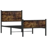 vidaXL Cadre de lit en métal sans matelas chêne fumé 75x190 cm