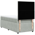 vidaXL Sommier à lattes de lit et matelas Gris clair 90x200 cm Velours