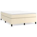 vidaXL Sommier à lattes de lit avec matelas Crème 140x200cm Similicuir