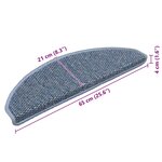 vidaXL Tapis d'escalier autocollants 15 Pièces 65x21x4 cm Bleu