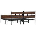 vidaXL Cadre de lit en métal sans matelas chêne marron 200x200 cm