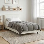 vidaXL Duvet d'été simple Matelassé Gris clair 155 x 220 cm Microfibre