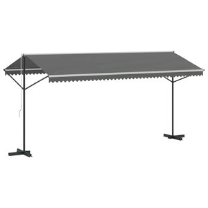 vidaXL Auvent autoportant 5 x 3 m Polyester Gris