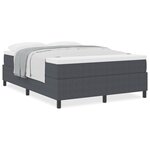vidaXL Lit Box Spring avec matelas gris foncé  140 x 200 cm  tissu côtelé