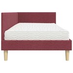 vidaXL Cadre de lit d'angle avec matelas 2 pc Bordeaux 80 x 200 cm