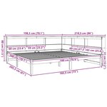 vidaXL Lit bibliothèque sans matelas blanc 180x200 cm bois pin massif