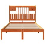 vidaXL Lit bibliothèque sans matelas cire marron 135x190 cm pin massif