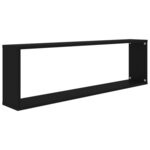 vidaXL Étagères cube murales 2 Pièces noir 100x15x30 cm bois d'ingénierie