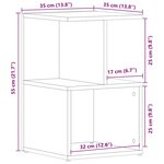 vidaXL Cabinet de chevet Chêne noir 35 x 35 x 55 cm Bois d'ingénierie