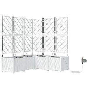 vidaXL Cache-pot de jardin 5 Pièces Blanc Acier