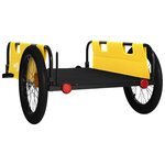 vidaXL Remorque de vélo jaune et noir tissu oxford et fer