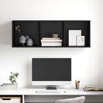 vidaXL Meuble TV mural Chêne noir 37 x 37 x 107 cm Bois d'ingénierie