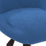 vidaXL Chaise pivotante de bureau Bleu Velours